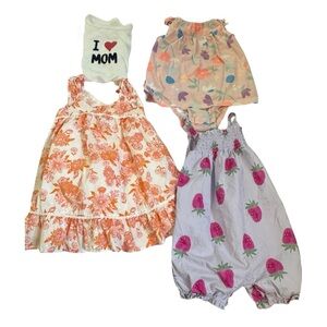 24 Months Girls Clothes Bundle Warm Weather I Heart Mom Onsie Dresses Romper